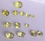 Gold Green Quartz, 3 color grades and some champaign citrine to illustrate the color