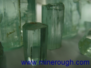 Aquamarine rough crystal in transmitted light
