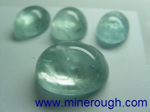 Aquamarine milky cabochons