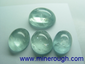 Aquamarine milky cabochons